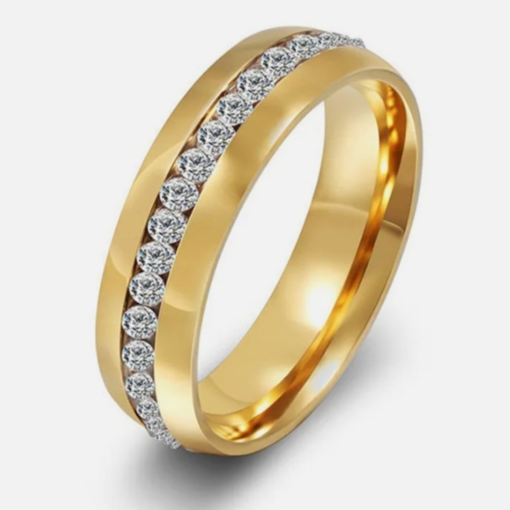 NWT AUTHENTIC SOLID size 15 STAINLESS STEEL CZ ETERNITY ANNIVERSARY WEDDING BAND